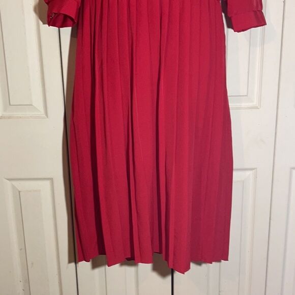 Vintage Sweetbriar 1980s Red Shirtwaist Dress 12 But Runs Small - Picture 4 of 16
